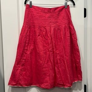 Fuschia J Crew Linen below the knee skirt size 4